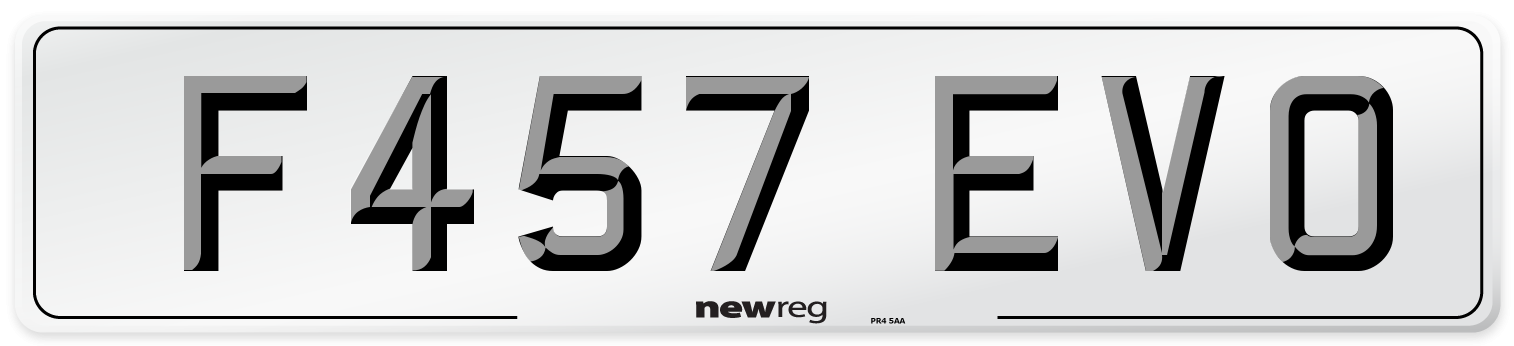 F457 EVO Number Plate from New Reg